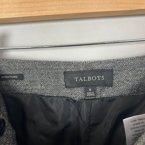 Talbots Black Herringbone Signature Pants Wool Blend Size 8 Women's - Picture 4 of 4